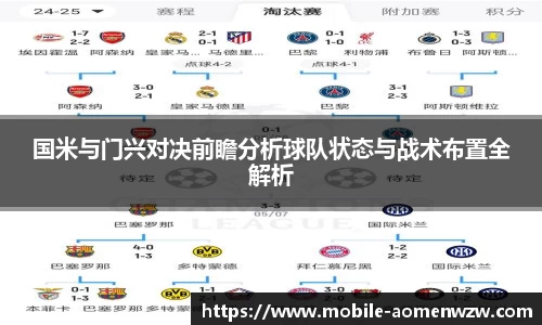 国米与门兴对决前瞻分析球队状态与战术布置全解析